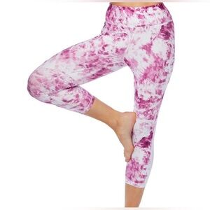 Juicy Couture Sport Sweet Sugar Beet Crop Leggings - Tie Dye-Effect - Size XL